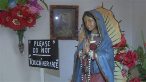 Virgin Mary Statue At A Fresno Home That Appears To Be Weeping Is Being