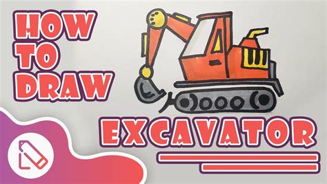How To Draw Excavator Excavator Drawings For Kids Youtube
