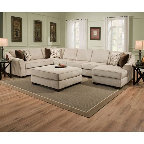 Simmons Upholstery 9355br Transitional Sectional Sofa Dunk And Bright