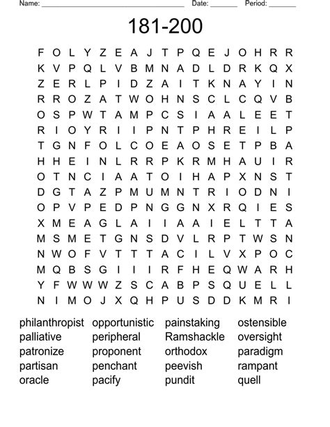 181 200 Word Search Wordmint
