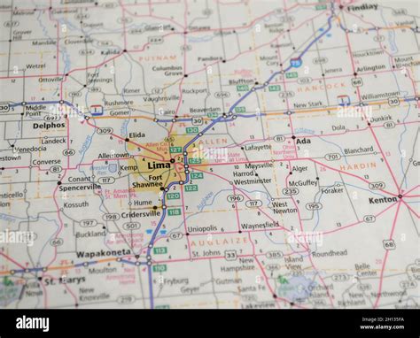 Map Of The City Of Lima Oh Stock Photo Alamy