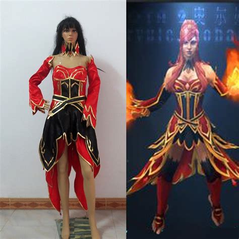 Dota 2 Lina Inverse Cosplay Costume Custom Made Any Size In Game