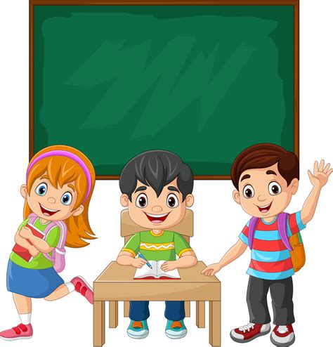 Niños De La Escuela De Dibujos Animados En El Aula 8916702 Vector En