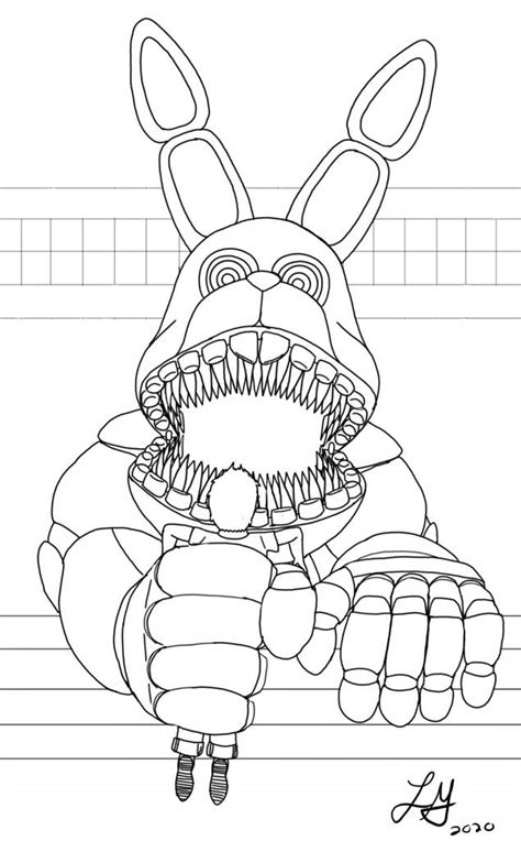 Five Nights Fnaf Freddy Coloring Bonnie Pages Coloriage Springtrap