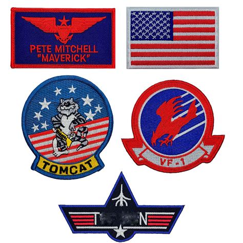 Pete Mitchell Navy Fighter School Patch 5pc Bundle Iron On Etsy