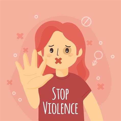 Detener La Violencia De Género Vector Gratis