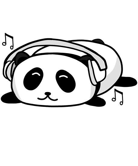 Panda Music Panda Headphone Cute T Posters By Shirtsdeluxe Redbubble