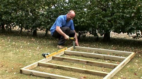 How To Build A Wooden Base For A Shed Youtube