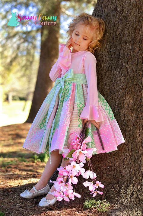 Easter Dress Girls Easter Dress Pink And Mint Dress Girls Patchwork