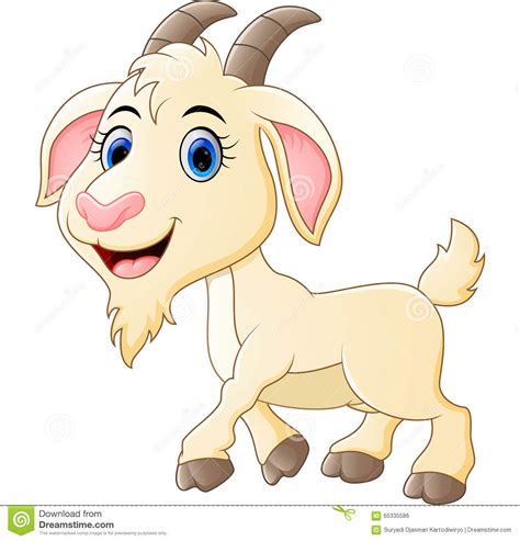 Cute Goat Cartoon Stock Vector Image 65335586