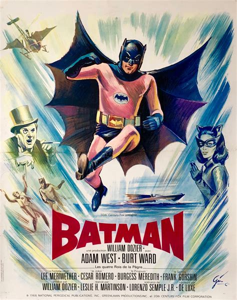 Original Batman The Movie 1966 Movie Poster Adam West Burt Ward
