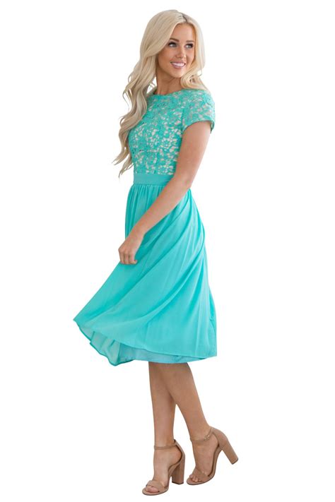 Jen Olivia Lace And Chiffon Modest Dress Modest Semi Formal Dress