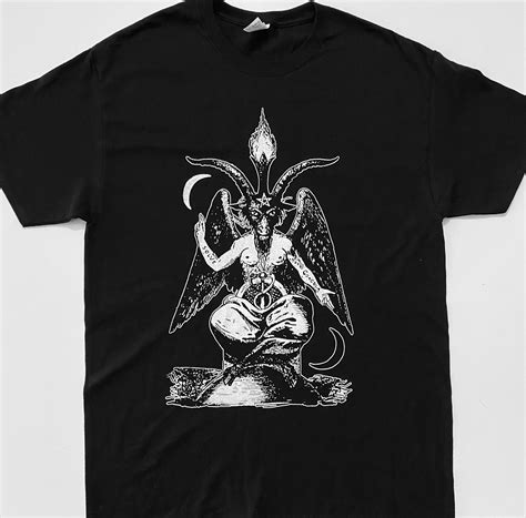 Baphomet T Shirt White Print Satanic Witch Satan Etsy Uk