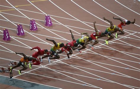 2012 olympics men s 100m in photos from start to usain bolt s blazing finish