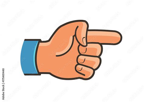Pointing Hand Symbol Forefinger Index Finger Gesture Label Or Icon