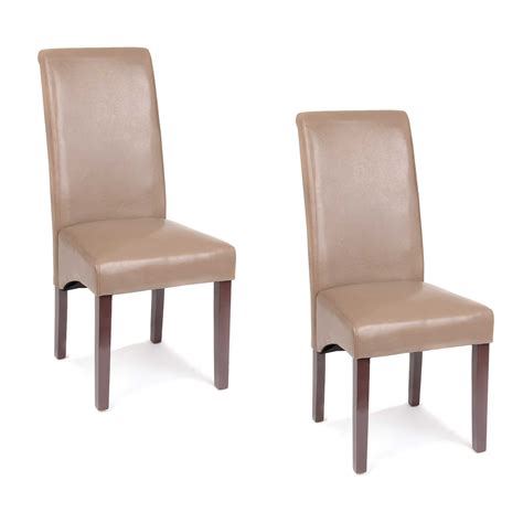 L 49 x w 55 x h 85 cm hold dining chair taupe/black. Taupe Faux Leather Parsons Chair, Set of 2 | Dining chairs, Parsons chairs, Chair