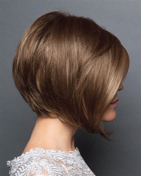 Classic A Line Bob With A Long Fringe And Tapered Nape Features Illusiontech Lace Front Open