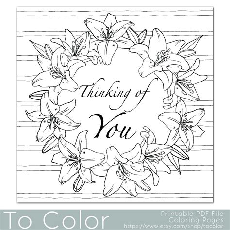 Thinking Of You Printable Coloring Cards Printable Word Searches