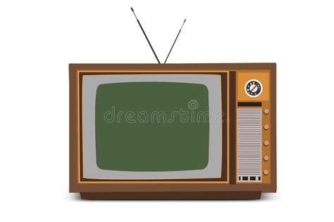 Vintage Tv Set Isolated On White Stock Illustration Illustration Of