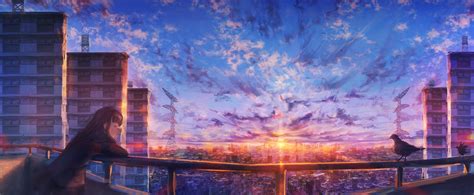Kyoto Moescape Anime Girls City Sky Anime Hd Wallpaper