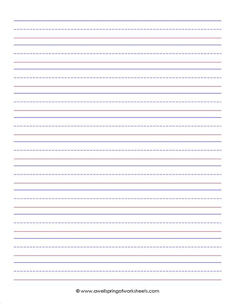 8 Best Images Of Printable Primary Writing Paper With Lines Free