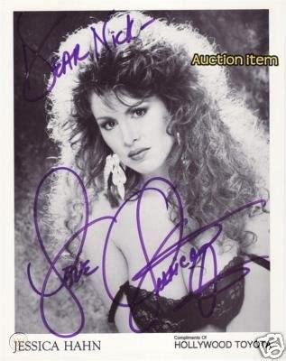 Jessica Hahn Signed Busty Portrait Photo Of Scandal Gal
