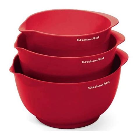 Kitchenaid Mixing Bowls Set Of 3 Red Amazonca Home And Kitchen