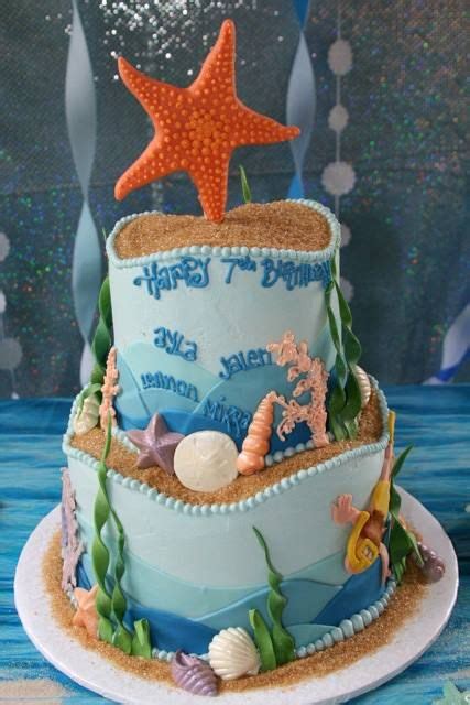 Free shipping on orders over $25 shipped by amazon. ocean themed birthday cake (for quadruplets!) | Ozean ...