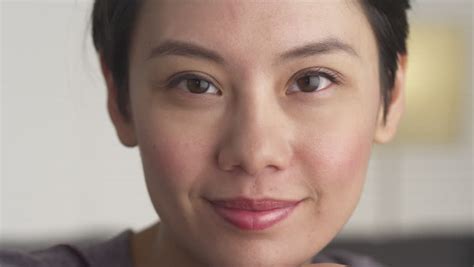 Closeup Of Asian Womans Face Stock Footage Video 100 Royalty Free