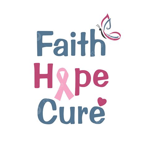 Breast Cancer Awareness Vector Design Images Faith Hope And Cure Fight Against Cancer Pink