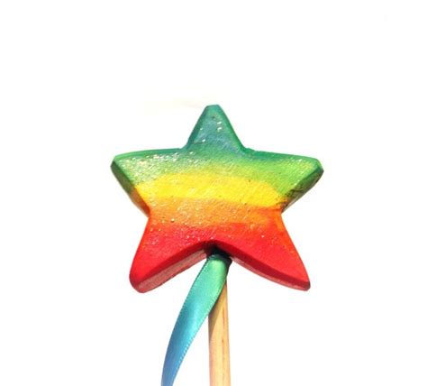 Magic Wand Star Rainbow By Aewoodentoys On Etsy
