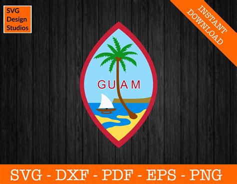 Guam Svg Guam Seal Badge Coat Of Arms Emblem Flag Svg Cut File