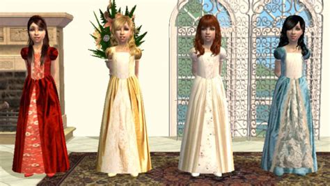 Mod The Sims Four Silk Princess Dresses For Children