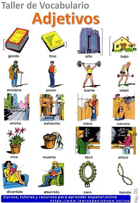 Adjectives In Spanish Vocabulary A1 Learn Spanish Online
