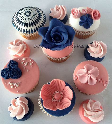 Navy Loves Coral Handmade Toppers And Mini Chocolate Covered Oreos