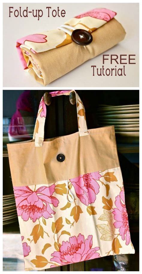 Fold Up Tote Bag Free Sewing Tutorial Sew Modern Bags Sewing