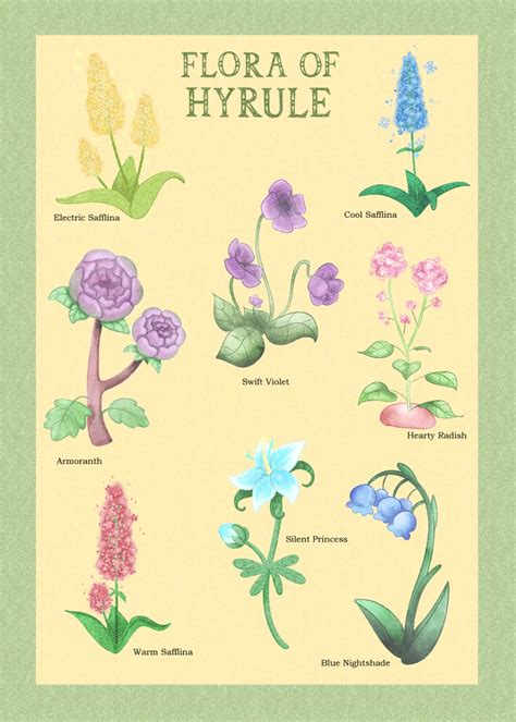Flora Of Hyrule Botanical Art Print Etsy Botanical Art Print Art