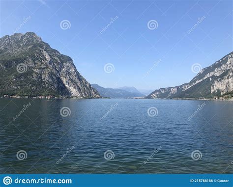 Beautiful Landscape Panoramic View Mountain And Lake Como In Lecco