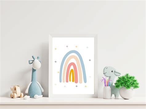 Pastel Rainbow Printable Art Print Digital Download Nursery Etsy