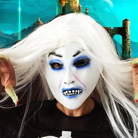 Haired Female Demon Mask 3 Style Vampire Horror Halloween Adult Size
