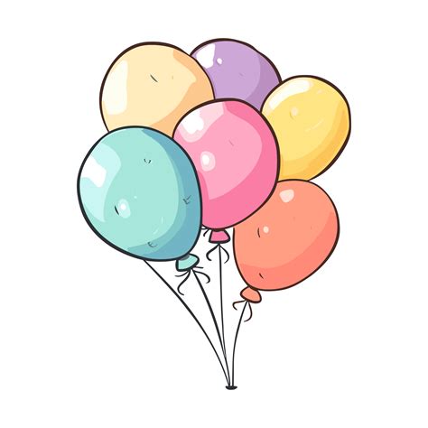Cute Balloons Pastel Colors Illustration 26721315 Png