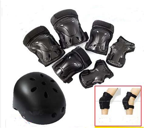 Skateboard Protective Gear Set Adult Six Piece Childrens Skates Pulley