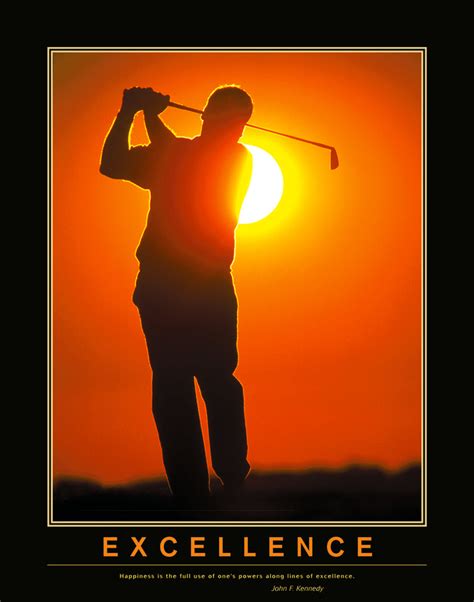 Golf Excellence Motivational Inspirational Poster Print Kennedy Quo