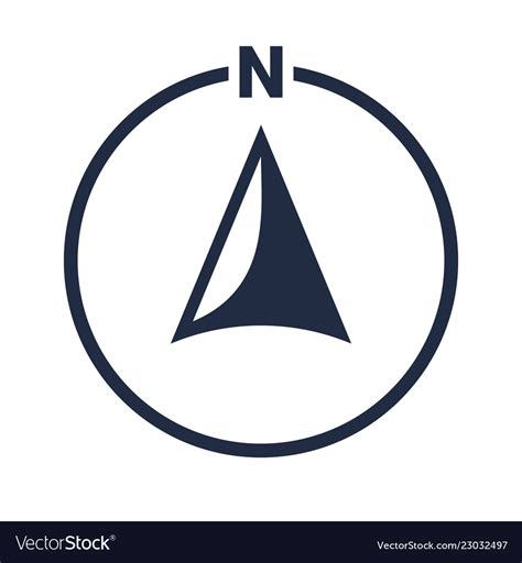North arrow icon n direction point symbol Vector Image