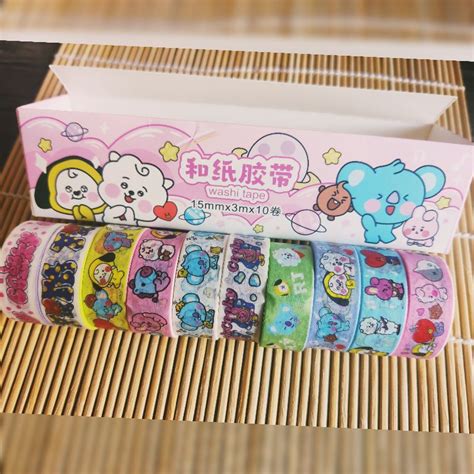 Bt21 Washi Tapes 1 Roll Or Set Available Shopee Philippines