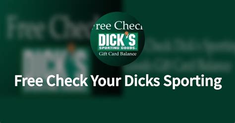 Free Check Your Dicks Sporting Good Gift Card Balance Wantedly
