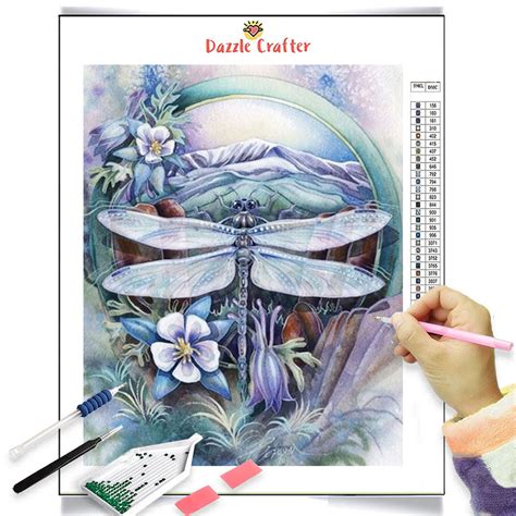 Lilac Dragonfly Diamond Painting Kit Dazzle Crafter