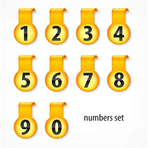Yellow Round Numbers On Sticker Stock Vector Illustration Of Seven
