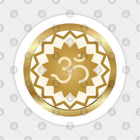Gold Om Ohm Aum Symbol In A Golden Circle Om Symbol Gold Magnet