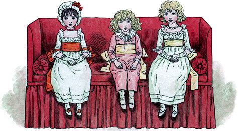 Vintage Children On Sofa Image Cute The Graphics Fairy